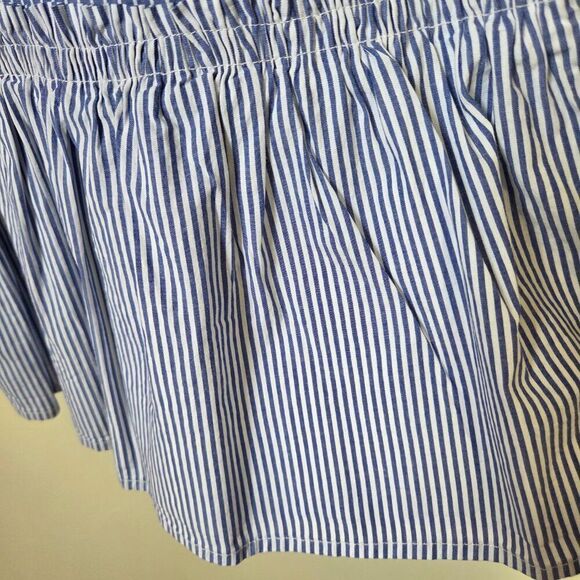 NEVER WORN TIME AND TRU PINSTRIPE SLEEVELESS COTTON RUFFLED TOP SIZE L - Picture 6 of 15